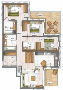 Апартаменты Mammoth Lodge D14 Куршевель 1650