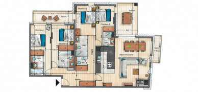Апартаменты Mammoth Lodge D06 Куршевель 1650